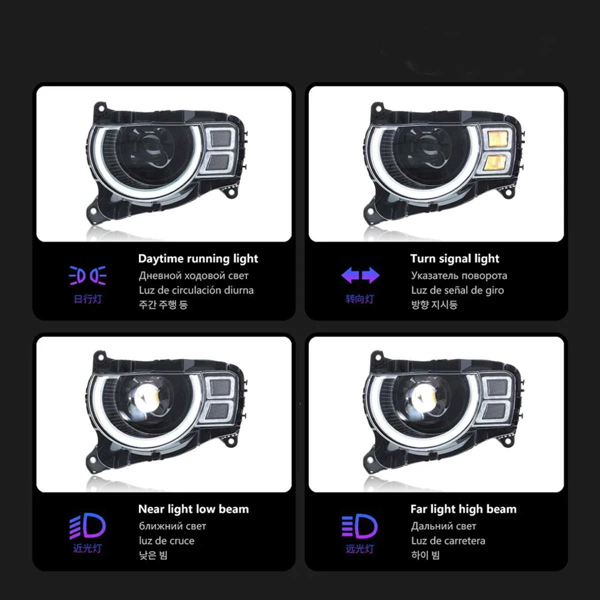 LED Headlight for Land Rover Defender 90 111 20 20-2023 High Beam LED Front DRL Turn Signal Lights Assembly