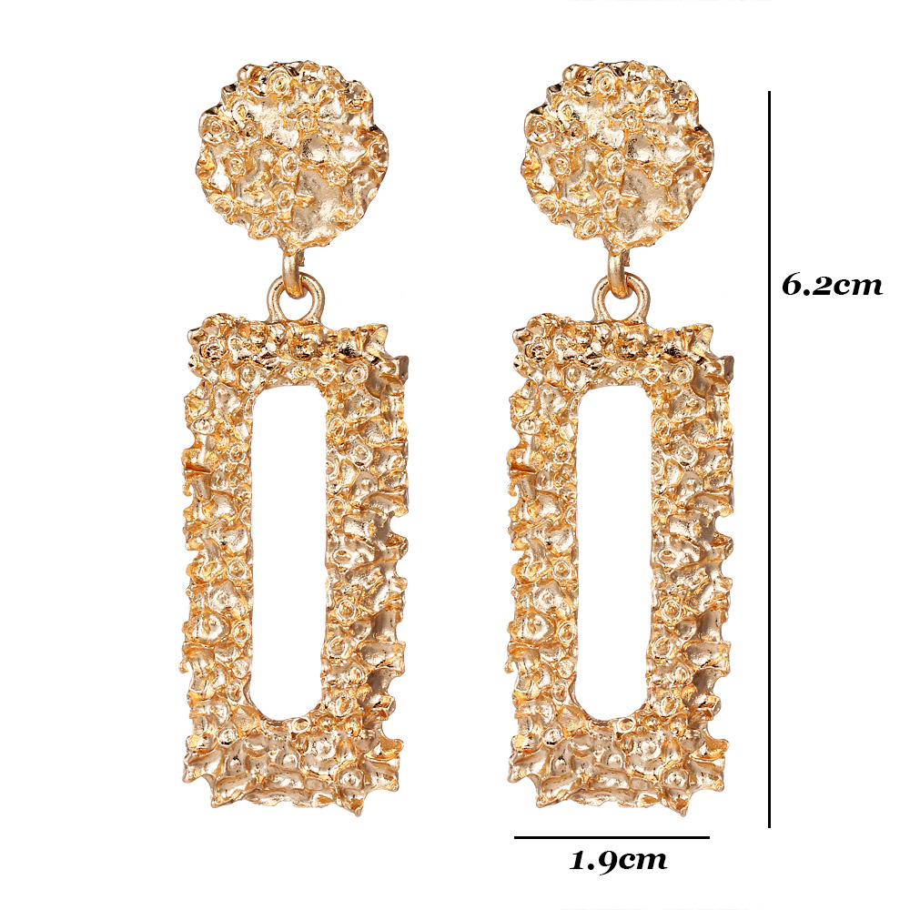 ZA Jewelry Metal Drop Dangle Earrings For Women Geometric Round Leaf Vintage Statement Earrings Wedding Party Gifts Bijoux Punk