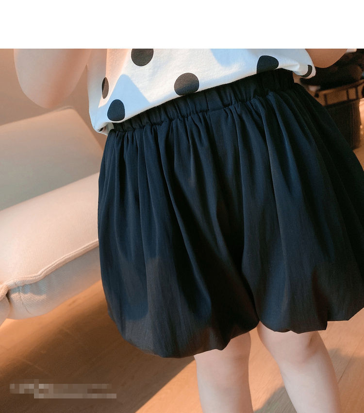 Kids Girls Black White Shorts 2021 New Baby Girls Cute Bloomers Solid Casual Pumpkin Pants Summer Loose Underpants For 12M-6Y