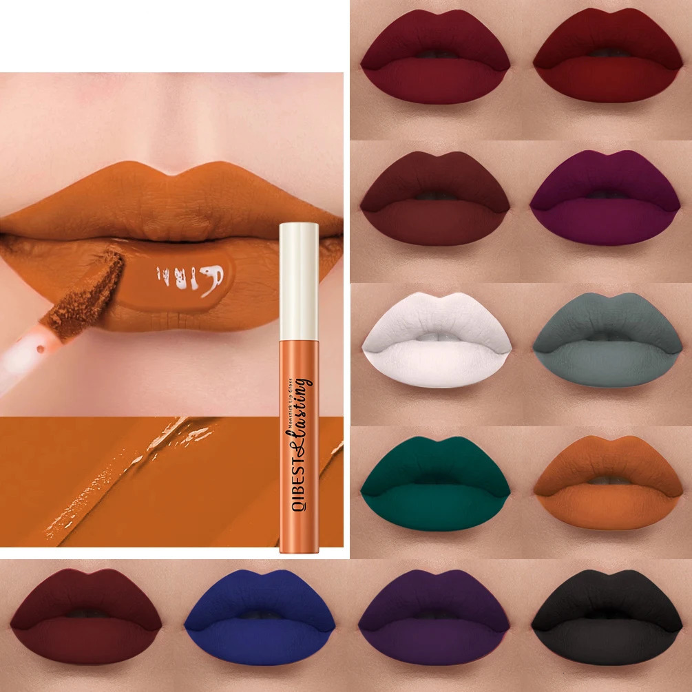 24 Colors Non-Stick Lip Glaze Matte Liquid Lipstick Non-Fade Lip Gloss 240621