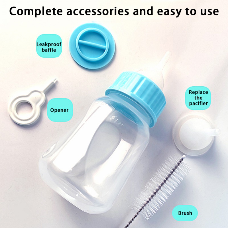 free shipping 120ml Puppy Feeder Pet Nursing Kit Milk Bottle Nipple Feeding Bottles for Small Animals