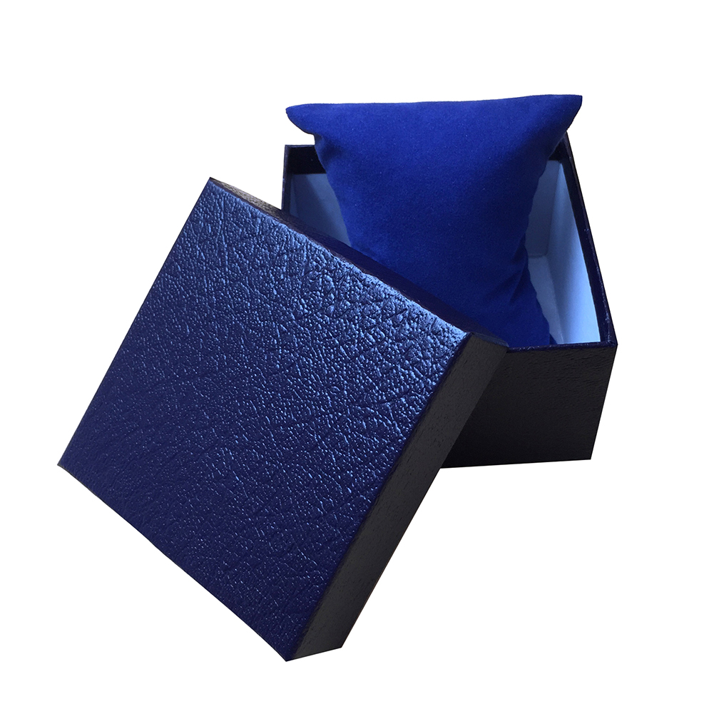 HOTS!! Black/Blue/Red Jewelry Box Cardboard Present Gift Box Case for Bangle Jewelry Ring Earrings Wrist Watch Box with Pillow
