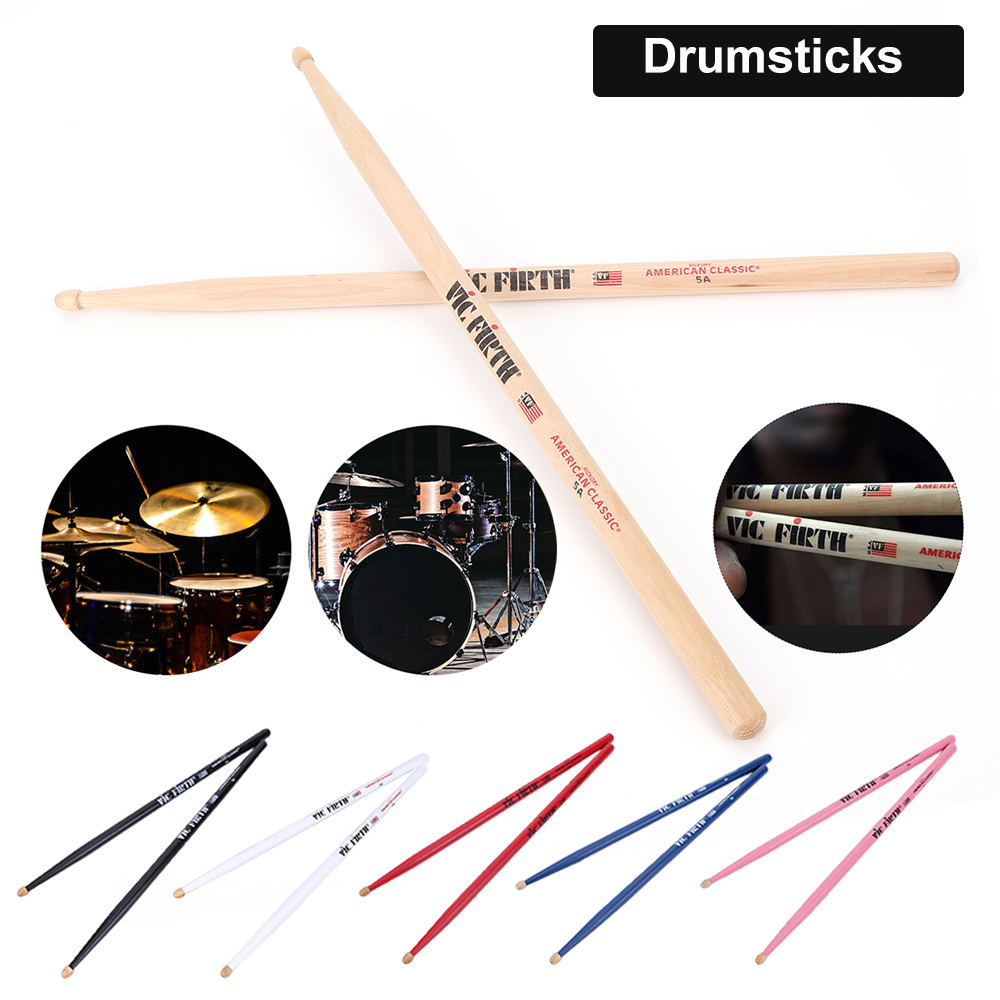 2Pcs Drum Sticks 5A/7A Wood Tip Drumsticks Consistent Weight and Pitch Classic Musical Instruments for Beginners Students Teache