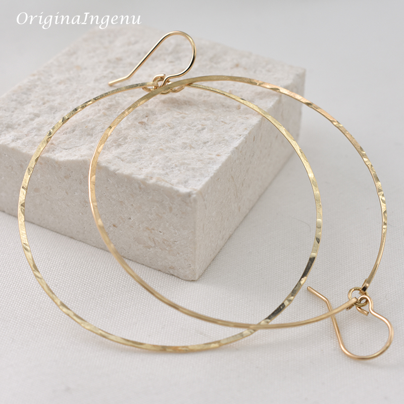 925 Silver Hammered Hoop Earrings Vintage Gold Filled Jewelry Handmade Orecchini Brincos Pendientes Oorbellen Earrings For Women
