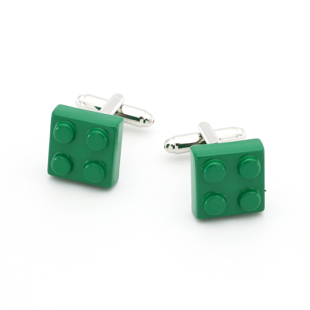 Factory Price Retail Designer Cufflinks For Men Brass Copper Material Building Blocks Design Cuff Links Free Shipping