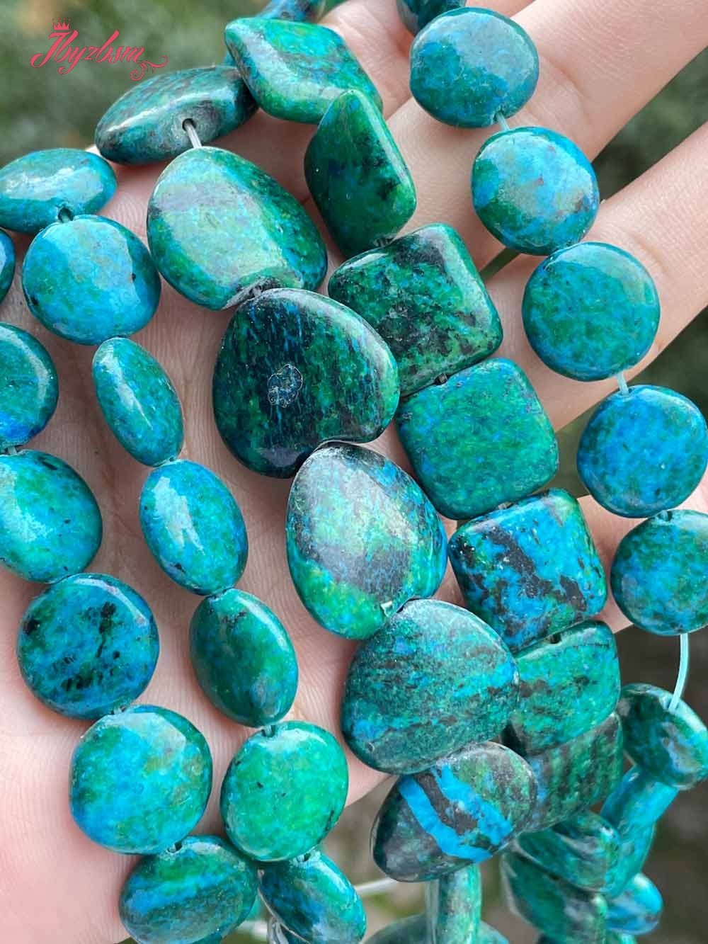 Round square coin Multicolor dye Chrysocolla Bead Stone Beads loose For DIY Necklace Bracelat Jewelry Making 15" Free Shipping