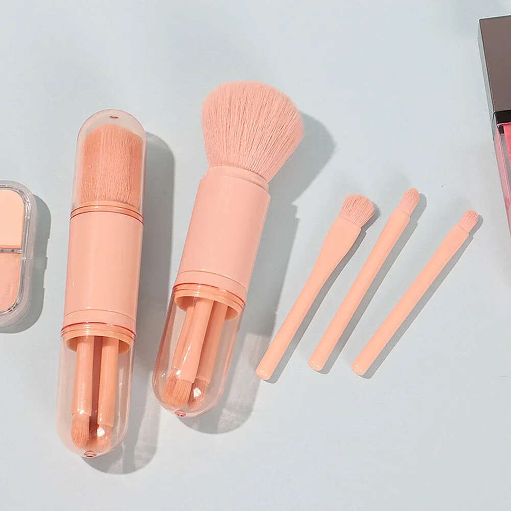 4pcs/set 4 In 1 Telescopic Portable Travel Brushes Set Eyeshadow Loose Powder Mini Makeup Brush Beauty Tools F624-6