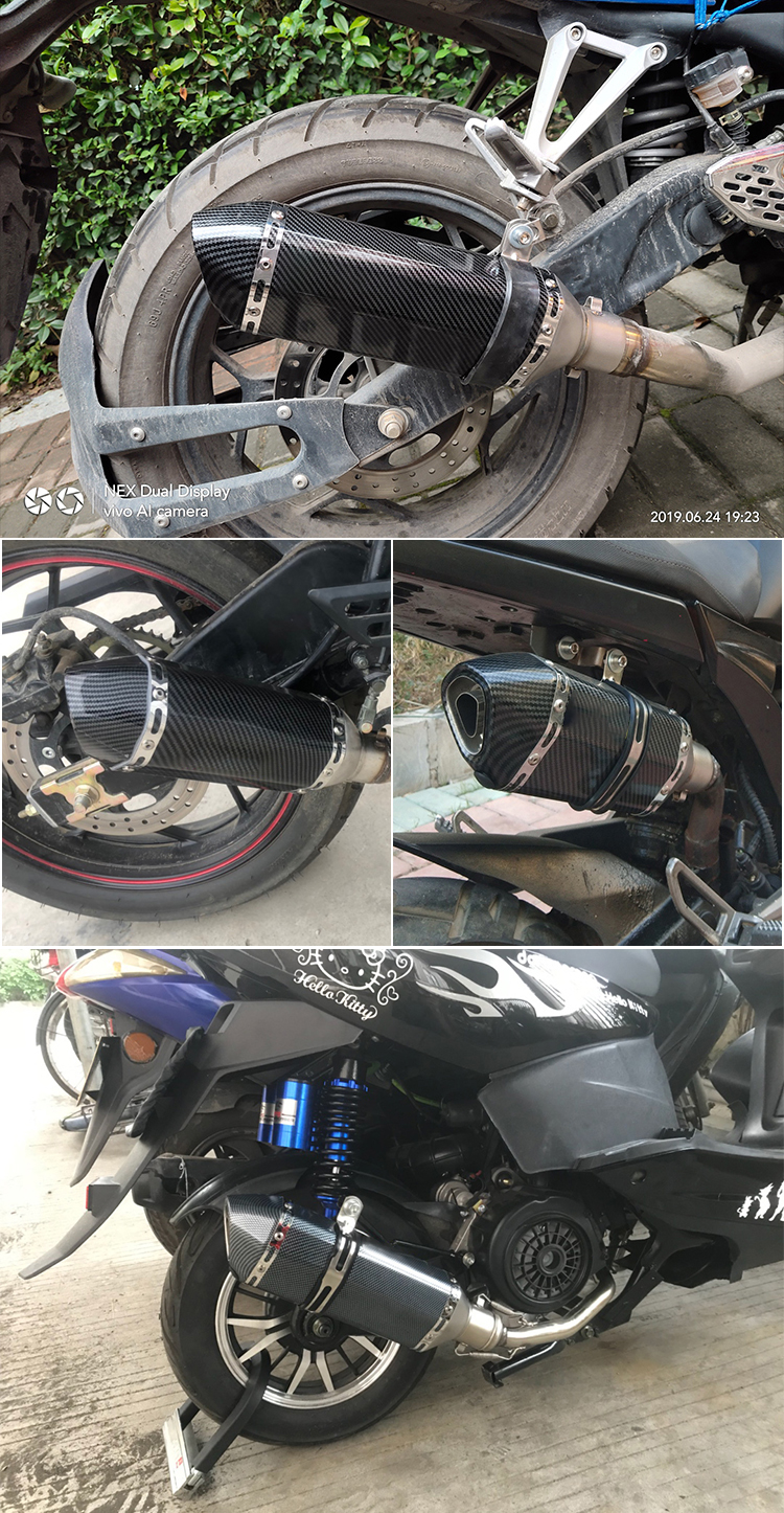 51MM Universal Motorcycle Exhaust Pipe Muffler Racing Escape akrapovic Moto For yamaha r15 crf 230 tmax500 CB400 cb650f exhaust