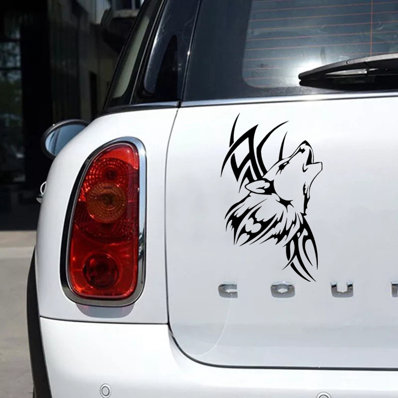 CS-1733# Roaring Wolf funny car sticker waterproof vinyl decal for auto car stickers styling removable car decor