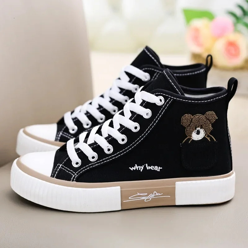 Cute Canvas Shoes Women Breathable Sneakers Sport Shoes for Woman Casual Vulcanized Shoe Flats High Top Zapatillas De Mujer 240624