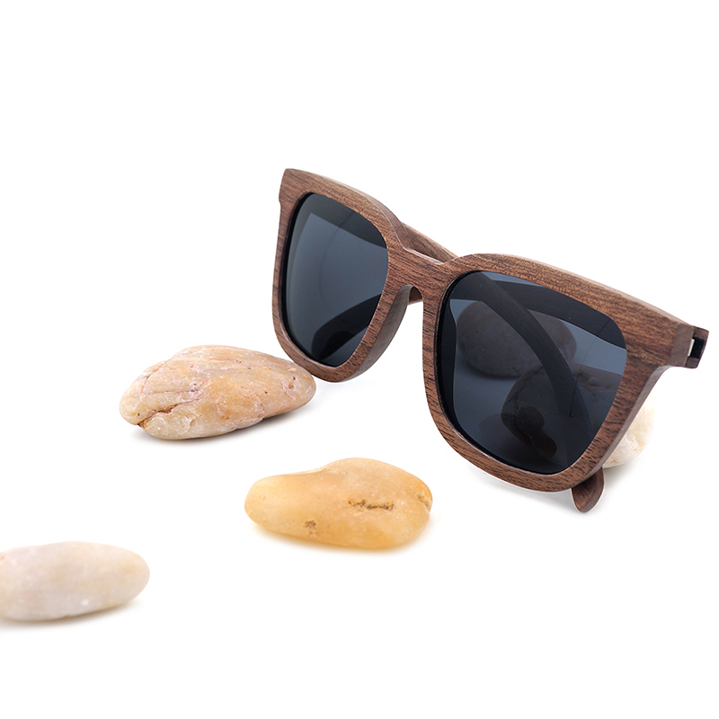 BOBO BIRD Brand New Sunglasses Men Black Walnut Wood Oversized Sunglasses Women Sun glasses With Wood Box oculos C-AG010a