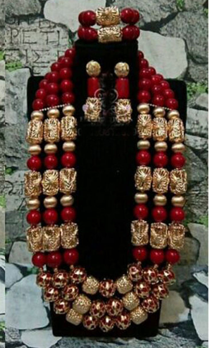 Big Luxury Real Coral Beads Wedding Jewelry Sets Wine Red African Coral Bridal Couple Jewelry Sets for Bride and Groom ABH711