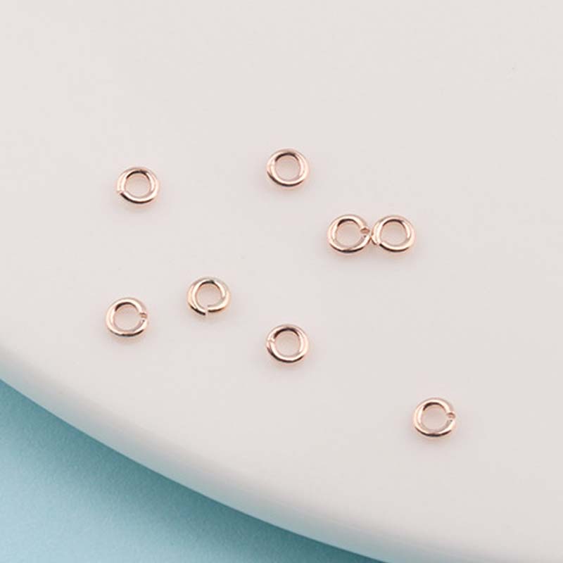 Genuine Real Pure Solid 925 Sterling Silver Open Jump Rings Split Ring Rose Gold Connector Jewelry Making Findings