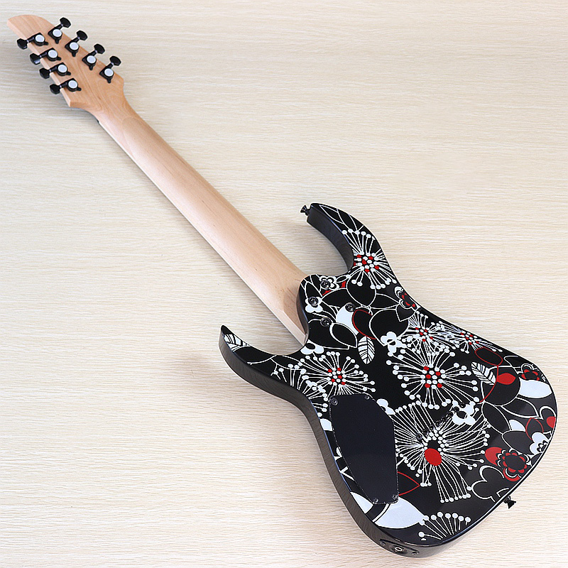 High Gloss 8 String Electric Guitar 39 Inch Black Guitarra Solid Basswood Body 22 Frets Good Handicraft Fast Deliver