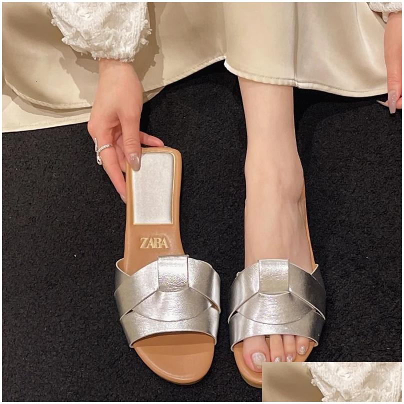 Free Shipping Slippers Designer Traf Women's Smooth And Comfortable Shoes Casual Sole Summer Sandals Delivery Accessories Dhmeq