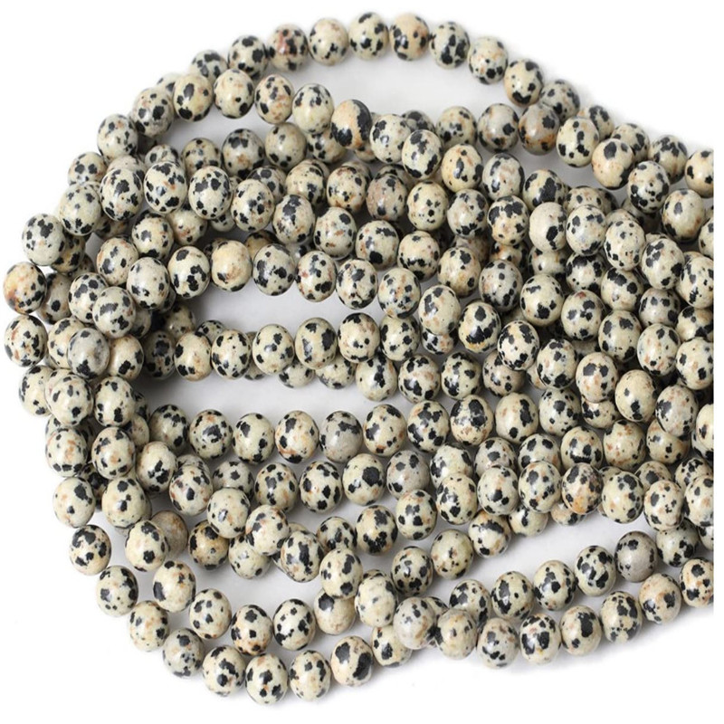 Natural Round Dalmatian Jasper Loose Beads 4/6/8/10 Mm for Jewelry Making DIY Beadbracelet and Exquisite Gift
