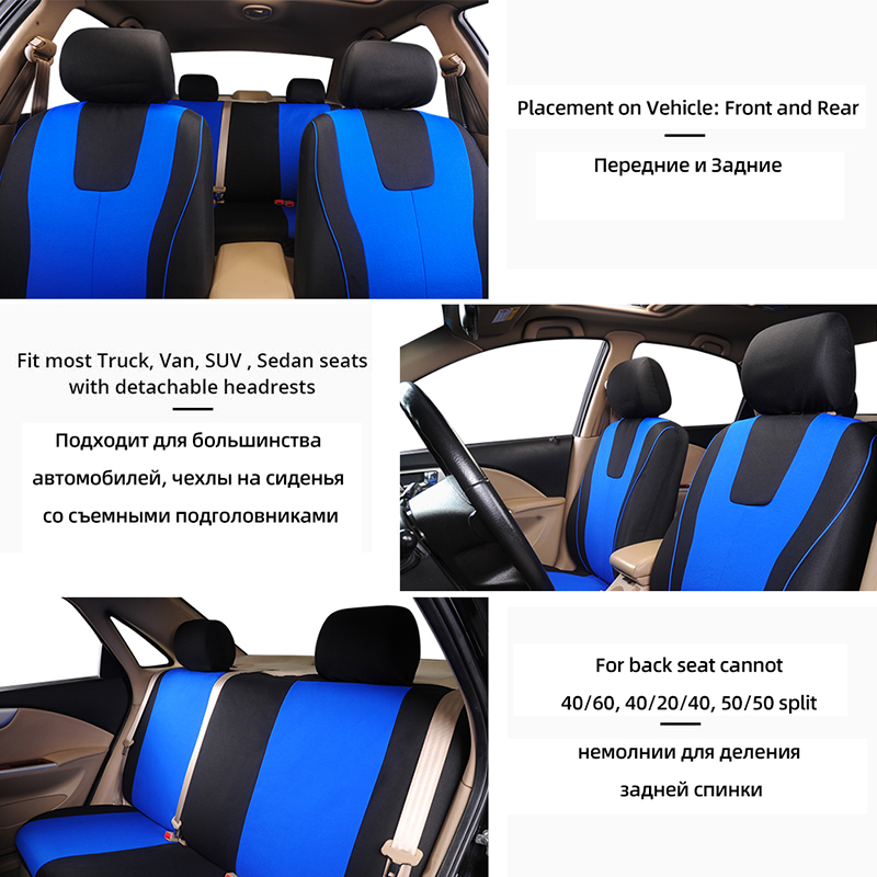Universal Blue Car Seat Cover Polyester Fabric Protect Seat Covers For Mobi For Voyage For Clubman For Strada For Compass