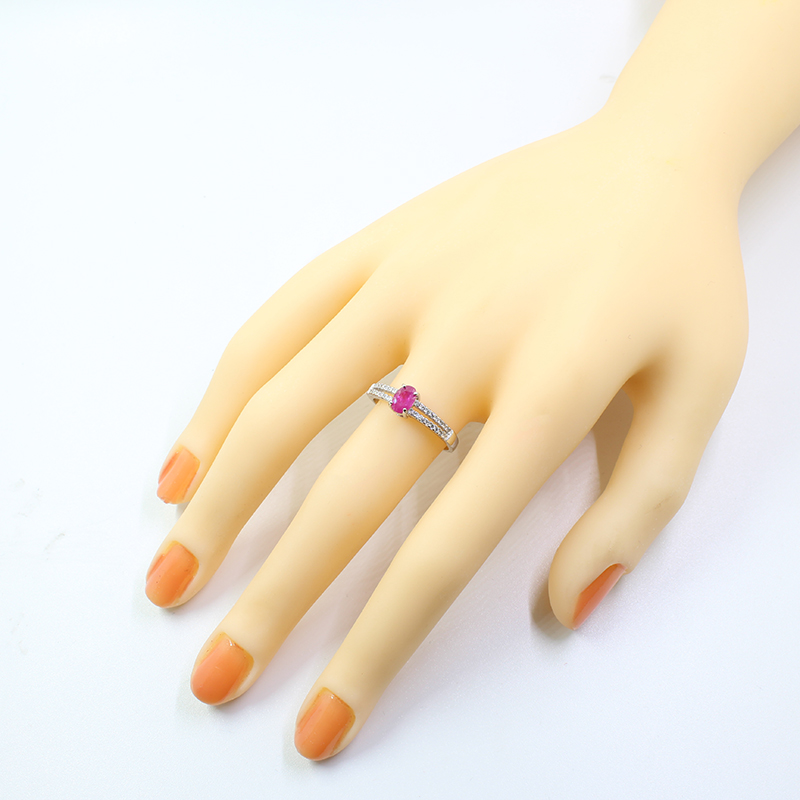 Classic silver ruby ring for wedding 0.4 ct 4 mm * 6 mm natural ruby gemstone silver ring solid 925 sterling silver ruby ring