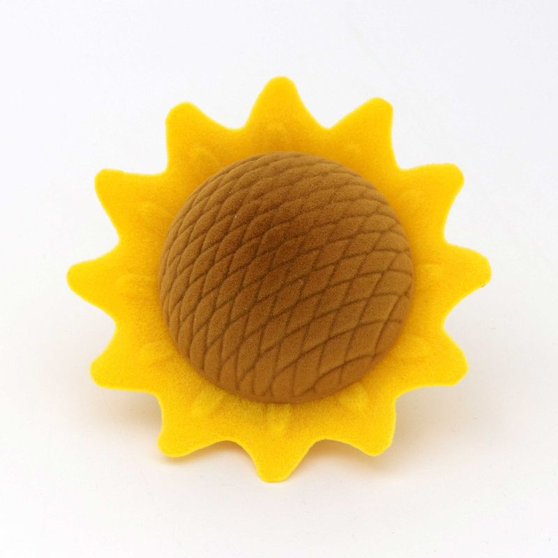 Yellow Sunflower Velvet Ring Box Earrings Present Gift Boxes Packaging For Jewelry Wedding Engagement Display Holder Wholesale