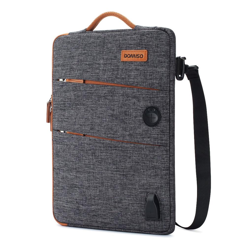 DOMISO 11 13 14 15.6 17.3 Inch Waterproof Bag Polyester with USB Charging Port Headphone Hole Notebook Laptop Sleeve 4