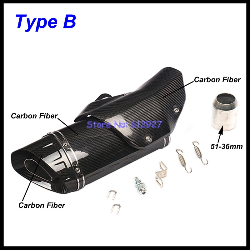 Inlet 51mm Motorcycle Exhaust Muffler End Pipe Escape Moto with Heat Shield Cover Universal for S1000RR Z900 MT10 R1 R3 R6 etc