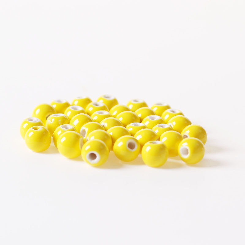 (50 Pcs/Lot) 10mm Round Ceramic Beads DIY Porcelain Loose Beads For Necklace Bracelet Jewelry Making