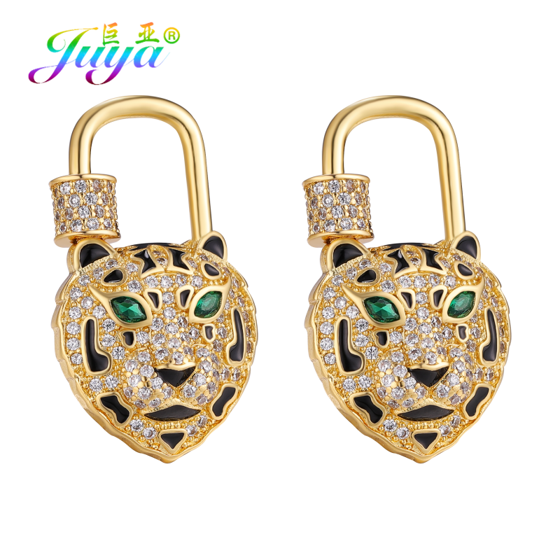 Juya DIY Heart Snake Tiger Rainbow Saint Virgin Screw Carabiners Locket Clasps Accessories For Handmade Charms Jewlery Making