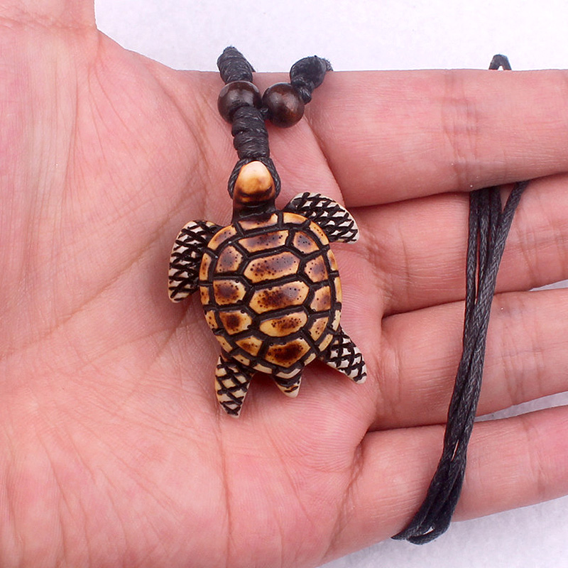 Handmade Sea Turtle Pendants Bracelet Adjustable Leather Rope Necklace Ethnic Charms Amulet Surfer Ocean Women Men Jewelry Gifts