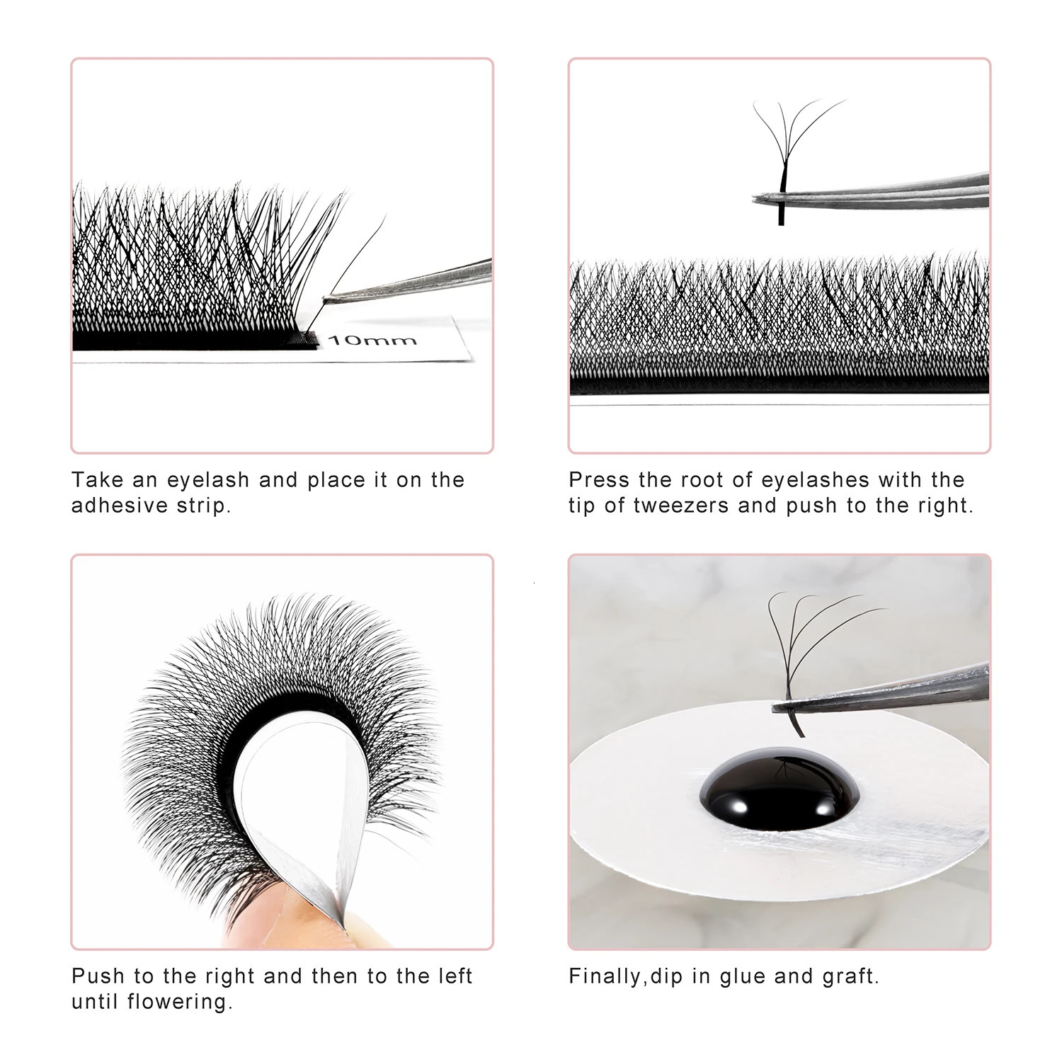 TDANCE 3D 4D 5D 6D Premade Fans Eyelash Extension W Style Faux Mink Natural Soft Bloom Lash Automatic Flowering Volume Eyelashes 240624