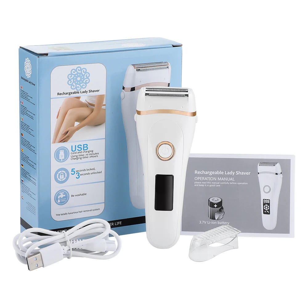 USB Rechargeable Women Painless Electric Epilator Beard Hair Removal Womens Shaving Machines Portable Female Hair Trimmer LCD i240624