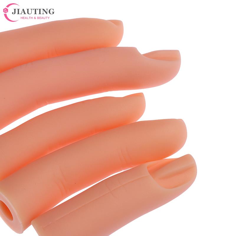 1/5Pc/set Plastic Fake Finger False Nail Tips Nail Art Trainer Practice Training Finger Model For Acrylic Gel Manicure SalonTool