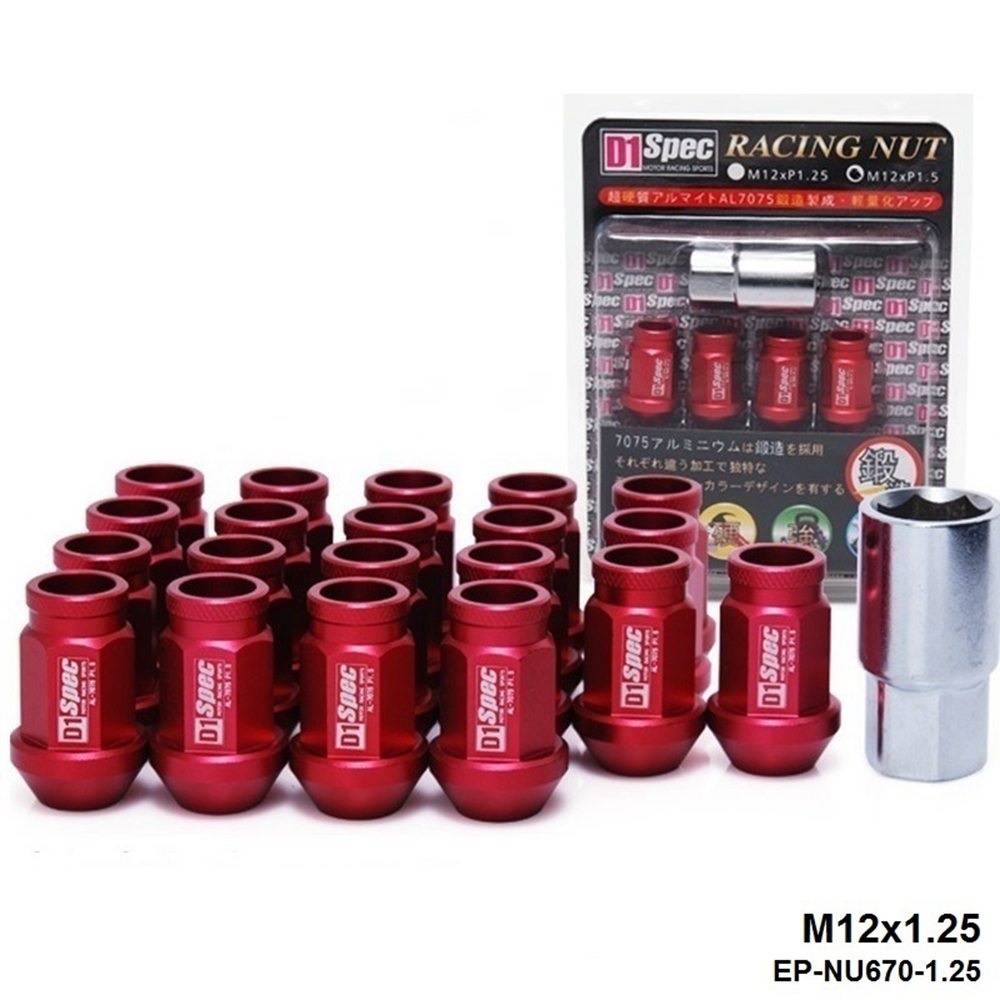 EPMAN - D1 Spec Jdm Racing Wheel Lug Nuts M12 X 1.25MM / M12 X 1.5MM 20PCS For Nissan Subaru Suzuki EP-NU670
