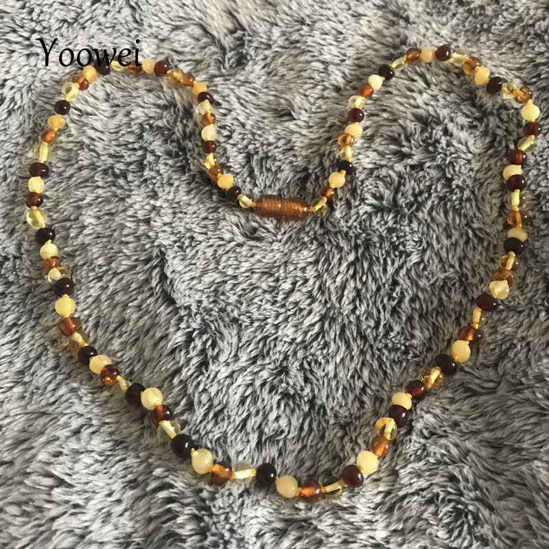 Yoowei Adult Amber Necklace 45cm--100cm Authenticity Handmade Knot Multi Genuine Baltic Natural Amber Sweater Chain Long Jewelry