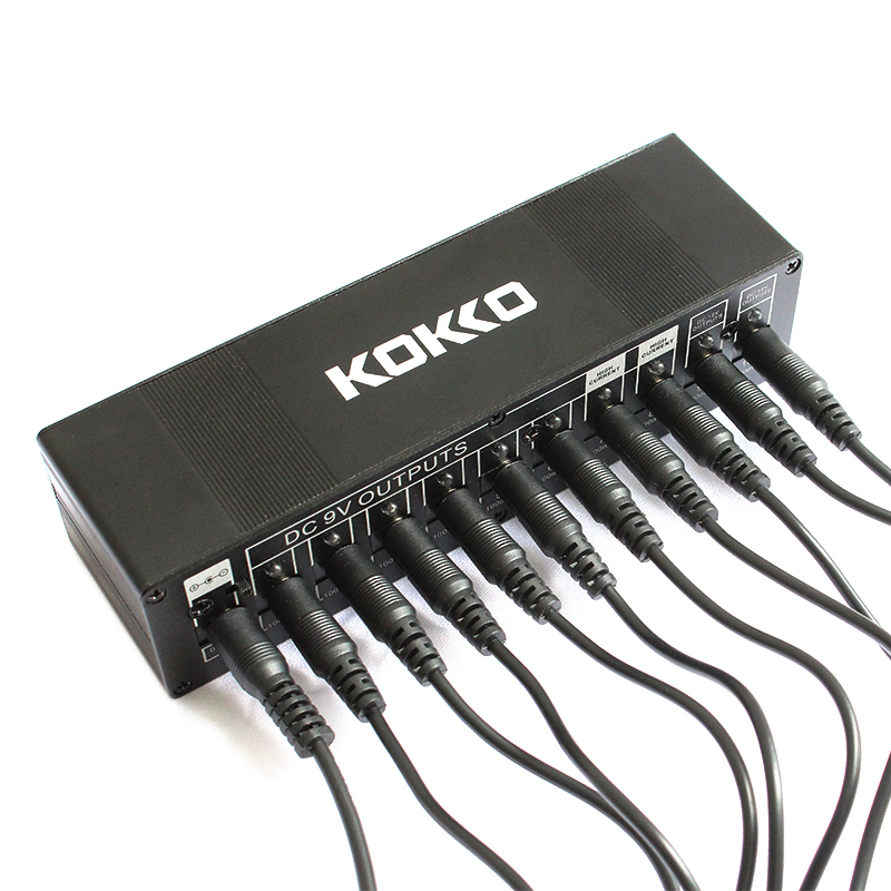 KOKKO Guitar Pedal Power Supply 10 Isolated Output High Quality Guitar Effect Pedal Power Supply 4* 500mA Output 6*100mA Output