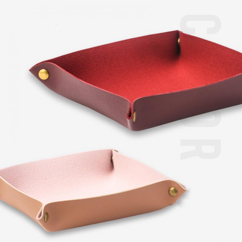 Key Plate Waterproof High Quality Chic Faux Leather Desktop Storage Tray