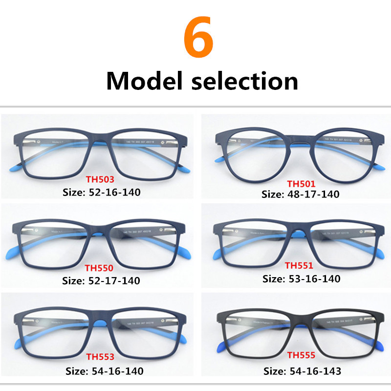 2024 new Brand TR90 glasses frame men myopia computer spectacle frames women Ultra light square eye glasses frames for men TH503