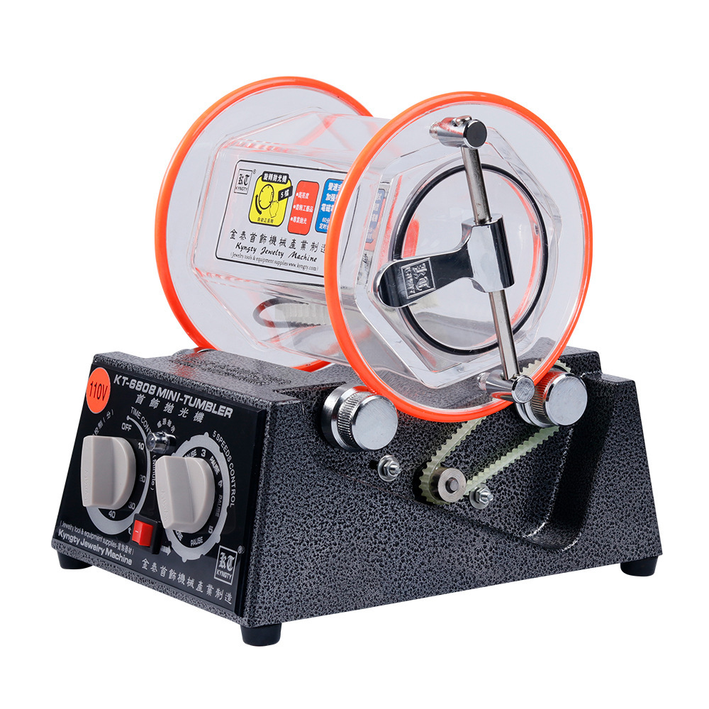 3kg Rotary Tumbler Surface Polisher Jewelry Polishing Machine KT6808 Finishing Machine with Polishing Bead for Chamfering