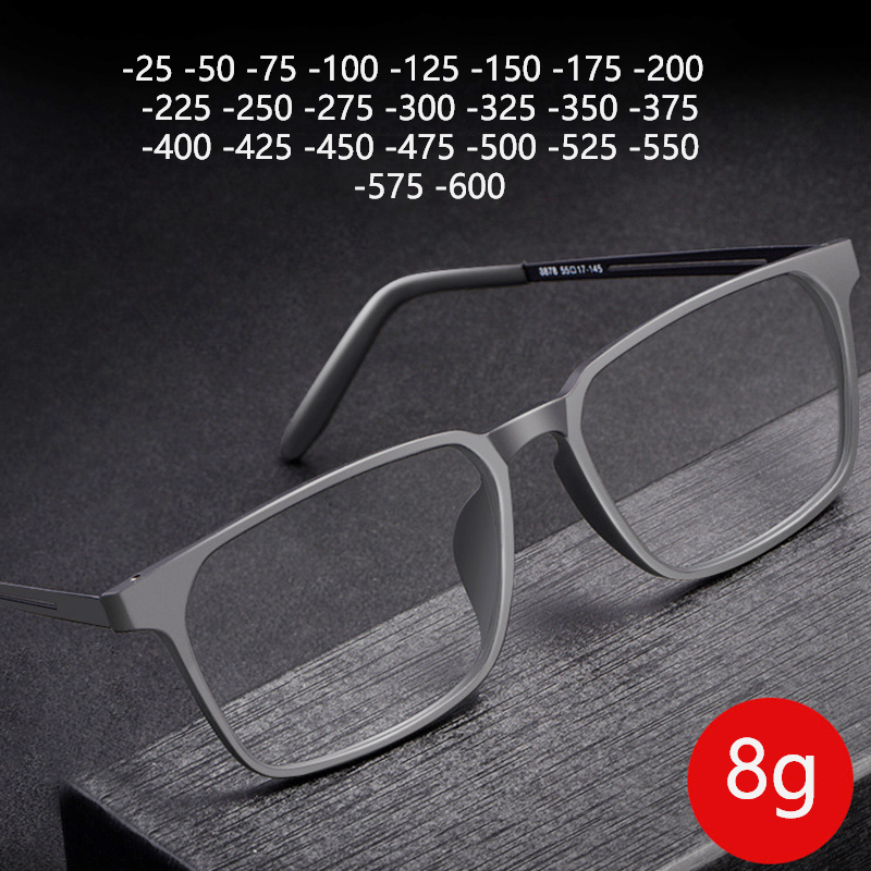 Flexible Titanium Myopia Glasses Men Ultralight Full Frame Shortsighted Glasses High Diopter Nearsighted Eyewear High Quality