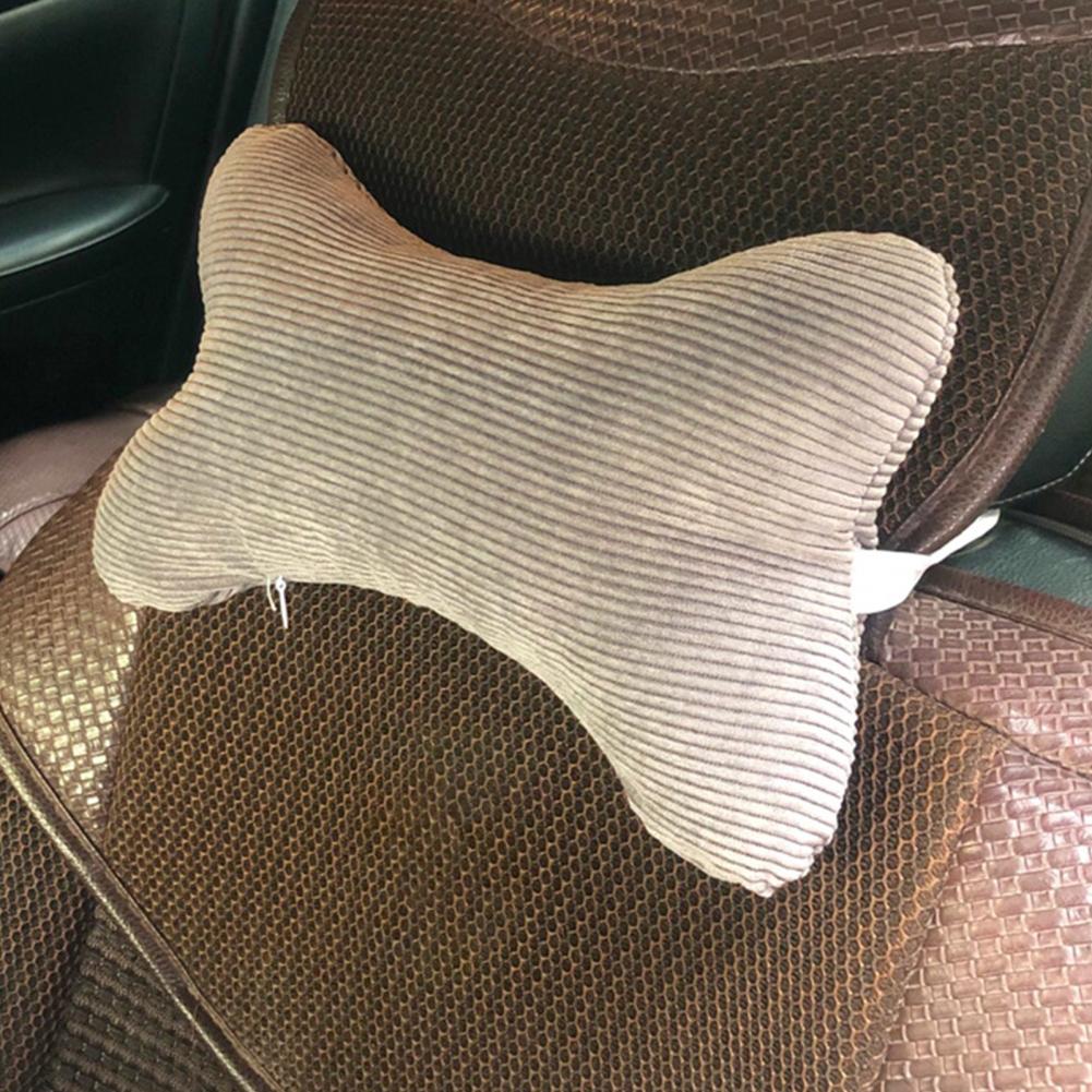 Car Seat Headrest Breathable Household Corduroy Bone Shaped Ergonomic Car Seat Pillow for Car Interior Accessories Neck Pillow