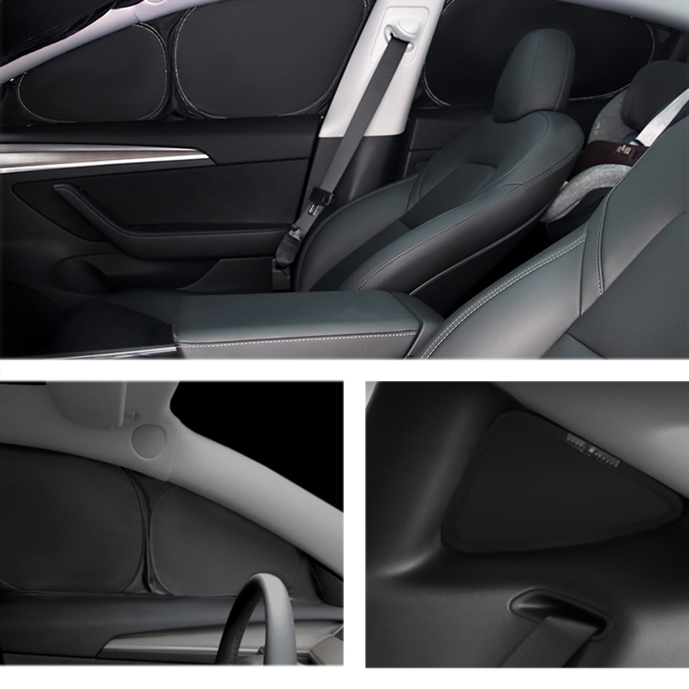 Car Privacy Window Screen SunShade Side Window Sunshade Front Rear Windshield with Storage Bag for Tesla Model Y accessories