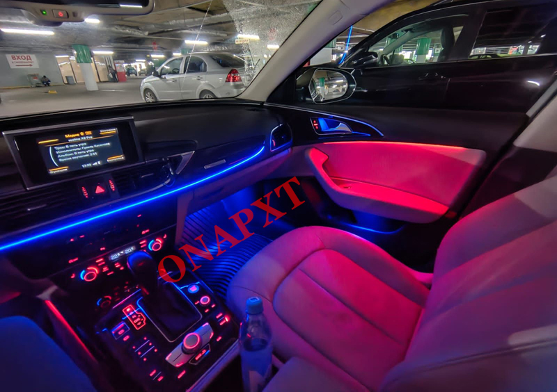 21 Colors For Audi A6 A6L A7 C7 PA 2012-2018 MMI Control Decorative Ambient Light Car LED Door Dashboard Strip Atmosphere Lamp