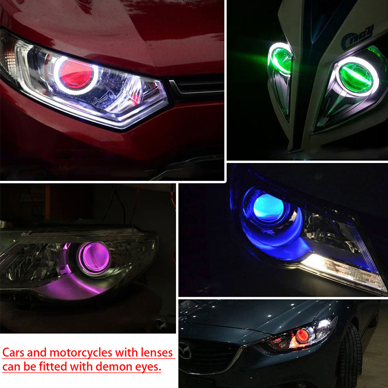 Devil eyes Rgb car lens led module in the headlight Rings Kit Devil Eye For All Car 2.5-3.0 inch Projector Headlight 12V