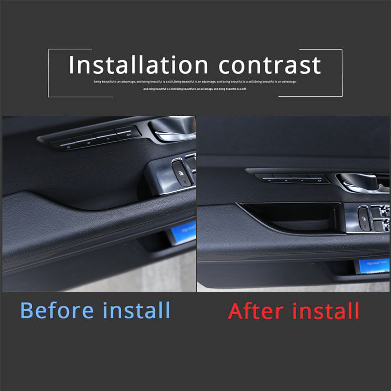 For Land Rover Range Rover Evoque 2012-2018 Car Front/Rear Door Storage Box Armrest Handle Container ABS Black Accessories