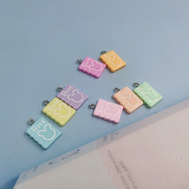 10pcs Kawaii Mini Book Resin Charms Flatback For Earring Bracelet Necklace Findings Cute Floating Pendant Jewelry Making C483