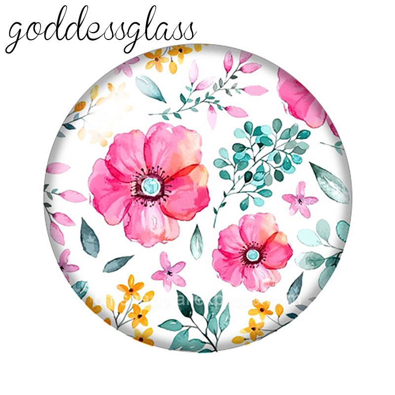 New Beauty Flowers pattern 10pcs Round photo 12mm/18mm snap buttons for 12mm/18mm snap necklace DIY findings jewelry