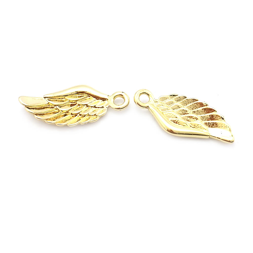 10PCS 16x7MM 18K Gold Color Brass Angel Wings Charms High Quality Diy Jewelry Making Necklace Earrings Accessories for Women