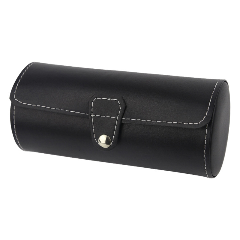 3 Slots Watch Roll Travel for Case Chic Portable Vintage Leather Display Watch Storage Box with Slid in Out Watch Organizers