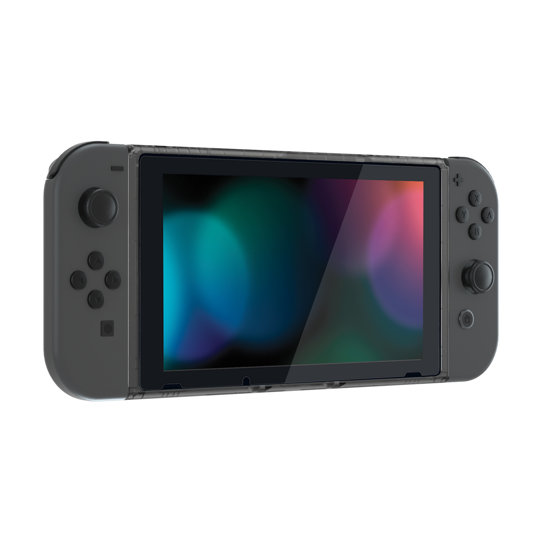 eXtremeRate DIY Housing Shell Clear Replacement Faceplate Front Frame with Volume Up Down Power Buttons for NS Switch Console