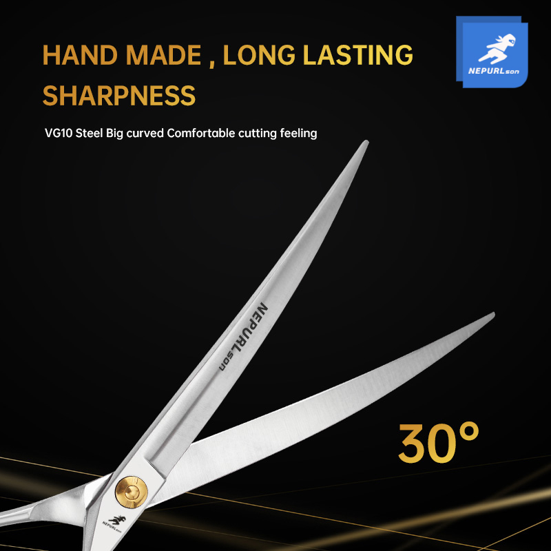 7.0/7.5 Inch Professional Pet Scissors Set For Dog Grooming Scissor Straight Curved Chunker Thinning Pet Shears VG10 Steel