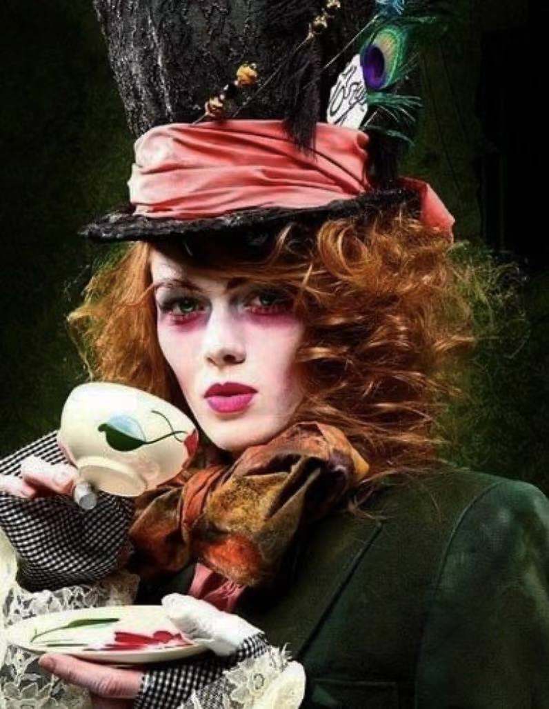 New Mad Hatter Cos Top Hat Stage Show Performance Studio Photography Props Catwalk Curled Flat Top Lace Hat Pirate Hat